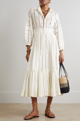 Sienna Tiered Broderie Anglaise Midi Dress